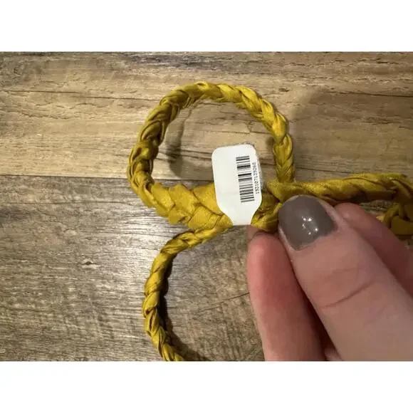 NWT Braided Crystal Necklace In Mustard Yellow Org $88 - Picture 4 of 4